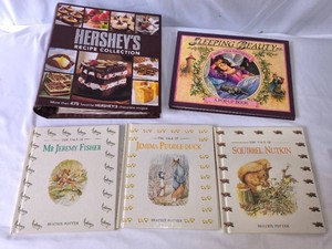 Beatrix Potter Books - Hersheys Recipe Book- Sleeping Beauty Pop-Up Book -Lot of 5