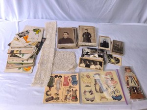 ANTIQUE Pictures, Post Cards, Doilies