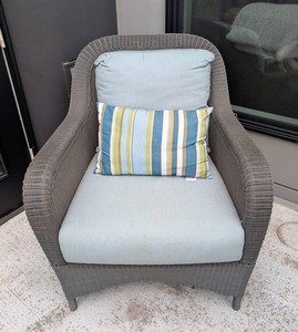 Patio Wicker Chair - Grey Outdoor Lounge Chair With Cushions