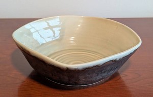 Glazed Pottery Bowl - Reactive Crackle Glaze