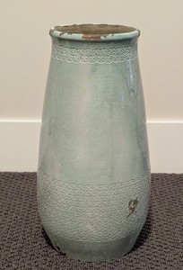 Decorative Ceramic Vase - Pottery Barn Pale Blue-Green Glaze
