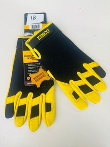 Kinco Premium WORK GLOVES - Deerskin  Symthetic Hybrid - w Pull-strap SIZE LARGE