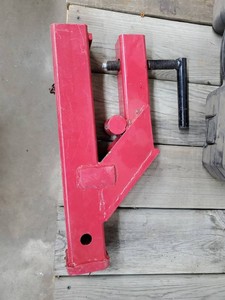 Clamp-on reciever hitch for tractor bucket