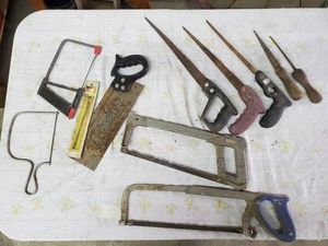 Lot of saws coping, hack and keyhole saws