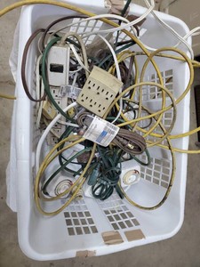 Lot of extension cords,timers, power strips