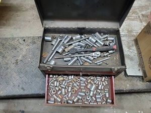 Tool box with various ratchets and sockets