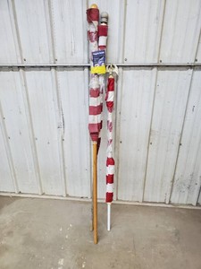 3 Flags and flag pole mounting bracket