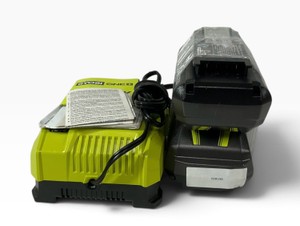 Ryobi 40 Volt Lithium-Ion Rapid Charger and 2 40 Volt 4ah lithium batteries New without Box
