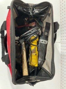 Red Husky Tool Bag with Misc. Hand Tools and Dremel Multi Tool