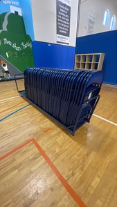 KI PADDED FOLDING CHAIRS WITH TRANSPORTSTORAGE RACK