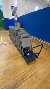 PADDED FOLDING CHAIRS WITH STORAGETRANSPORT RACK