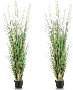 $140 Jexine 2 Pcs 6 ft Tall Artificial Grass Plant