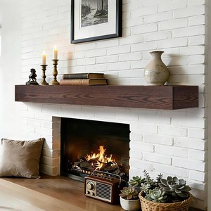 $146 Fireplace Mantel 60 Natural Wood Color