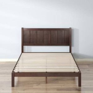 $583 Zinus Queen Adrian Wood Platform Bed Brown