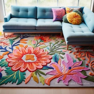 $535 Wool Floral Area Rug (8 x 10)