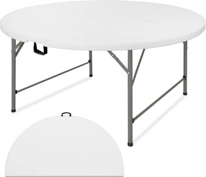4 ft Round Folding Table with Handle (White)