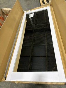 JUBEST 36x84in White Mirror Barn Door & Hardware