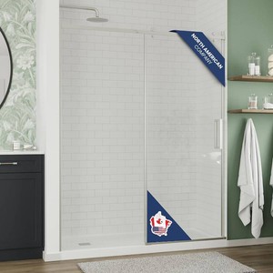 $289 Semi-Frameless Sliding Shower Door (Chrome)