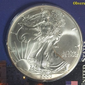 2000 American Silver Eagle $1  1 Oz .999 Fine Silver  Littleton
