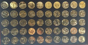 Complete 50 State Quarter Collection  Gold & Silver Highlighted  Wood Display Case