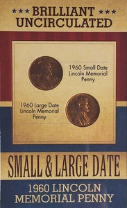 1960 Lincoln Memorial Cents  Small Date & Large Date  2-Coin Set