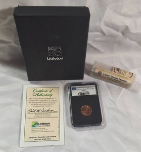 2017-P Lincoln Cent MS63  Littleton Coin Company  COA & Bonus Penny Roll