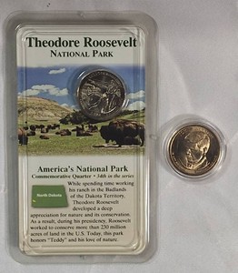 2016-P Theodore Roosevelt National Park Quarter  JFK Presidential $1 Coin