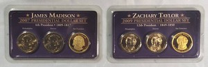 James Madison & Zachary Taylor Presidential Dollar Sets  6 Coins