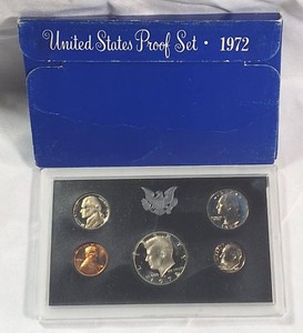 1972-S U.S. Mint Proof Set  5 Coins  Original Packaging