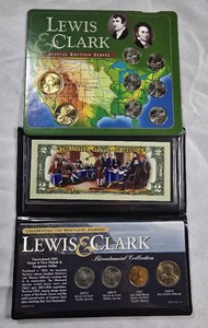 Lewis & Clark Bicentennial Coin & $2 Note Collection  Sacagawea Dollars