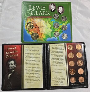 Lewis & Clark Coin Set  10 Lincoln Penny Proofs  Collector Displays