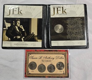 JFK 2005 Satin Finish Half Dollar  Susan B. Anthony 4-Coin Year Set