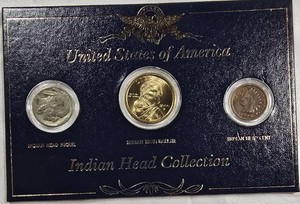 U.S. Indian Head Collection  Indian Head Cent, Buffalo Nickel & Sacagawea Dollar