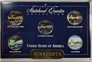 Minnesota Statehood Quarter Collection  5 Special-Finish Coins  Presentation Case