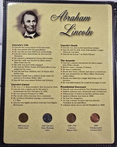 Lincoln & Kennedy Historic Coin Collection  90% & 40% Silver  8 Coins