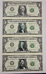 Mount Rushmore Presidential $1 Bill Collection  4 Legal-Tender Notes