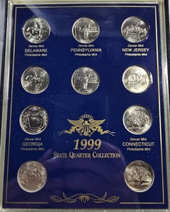 1999 State Quarter Collection  Philadelphia & Denver  10 Coins