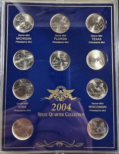 2004 State Quarter Collection  P & D Mints  10 Coins