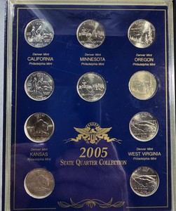 2005 State Quarter Collection  P & D Mints  10 Coins