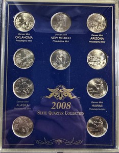 2008 State Quarter Collection  10 Coins  P & D Mints