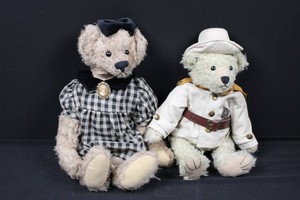 Dressed Teddy Bear Pair With Themed Costumes (Lot of 2)