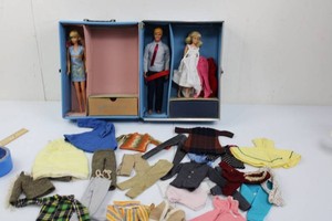 Vintage 1963 Mattel Barbie & Ken Doll Case With 3 Dolls (Lot of 3)