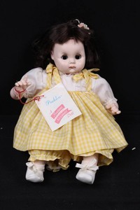 Puddin Madame Alexander Doll in Yellow Gingham Dress