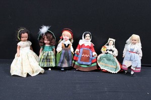 Vintage Regional Costume Doll Assortment (Lot of 6)
