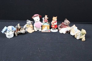 Cat & Bear Animal Figurines Mixed Lot (Lot of 9)