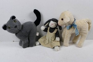 TY Plush Sheep, Cat & Lamb Mixed Lot - 3 Pieces