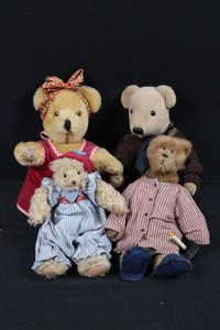Vintage Teddy Bear Collection With Clothing (Lot of 4)