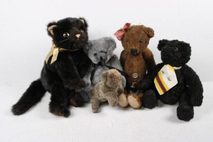 Assorted Plush Animals - Cat, Bears & Small Animal (5 Pieces)