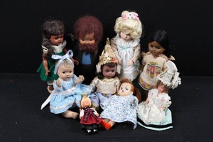 Vintage-Style Assorted Dressed Doll Group (Lot of 9)