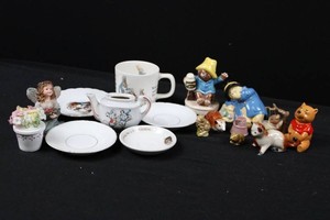 Mixed Lot Ceramic Figurines, Teapot, Plates & Mug - 17 Pieces